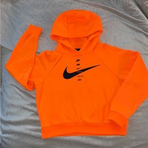Orange Cropped Nike Hoodie